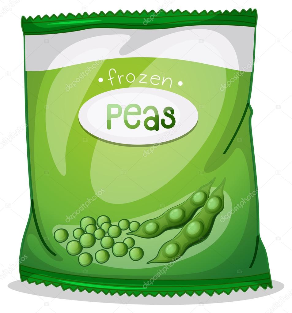A pack of frozen peas