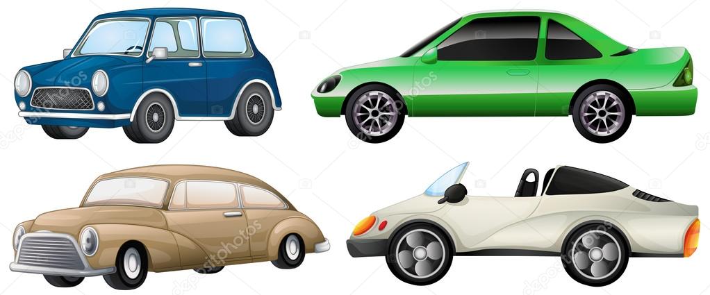 Four different types of cars