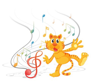 müzik notaları ile kaplan