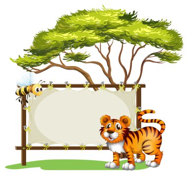 boş bir tabela ile hayvan