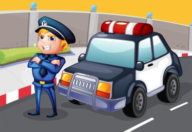 bir polis devriye arabasının duran