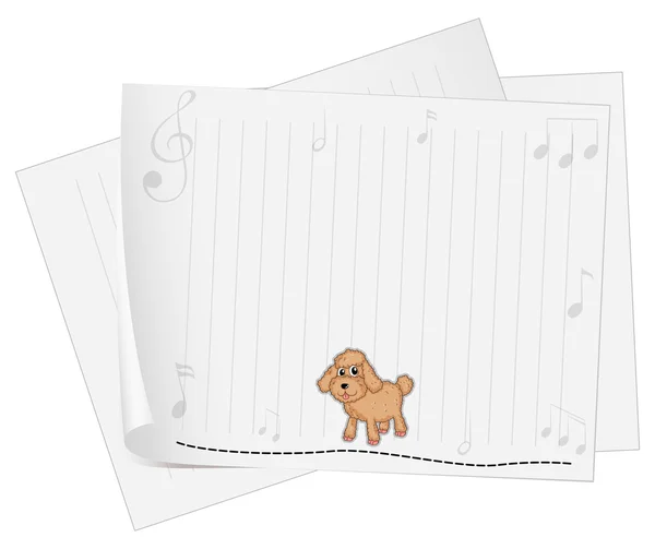 Prázdný papír se psem — Stockový vektor