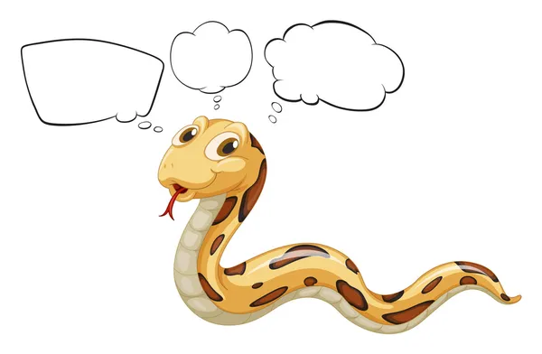 A snake with empty bubble notes — Stock Vector