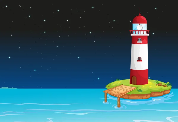 Une tour au milieu de la mer — Image vectorielle
