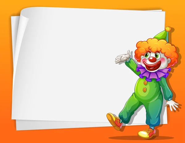 Un clown à côté d'un espace vide — Image vectorielle
