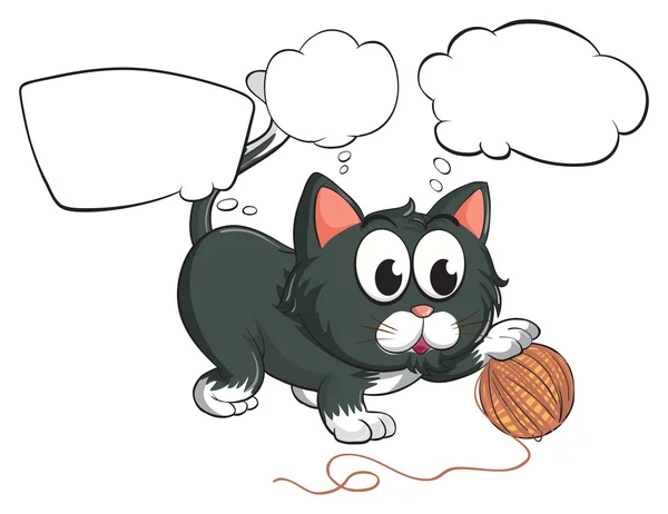 Een zwarte kat en de lege toelichtingen — Stockvector