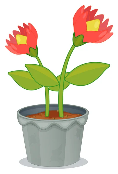 Una maceta de planta con flor — Vector de stock