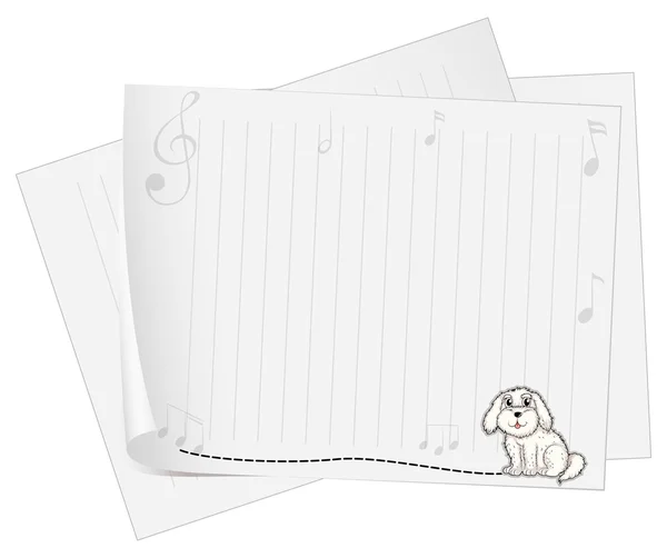 Prázdný list papíru s zvířat design — Stockový vektor