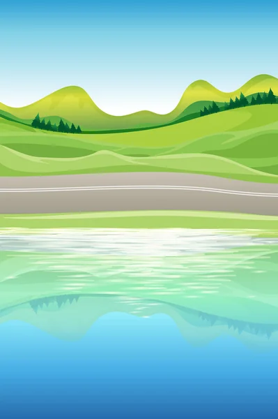 Une vue sur la rivière — Image vectorielle