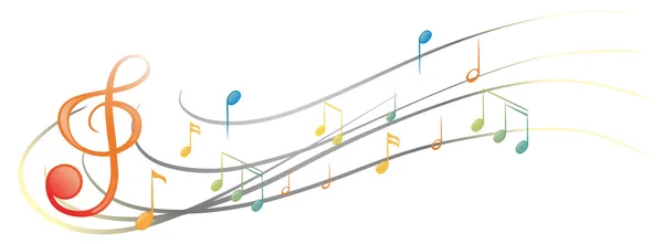 Las diferentes notas musicales y símbolos — Archivo Imágenes Vectoriales