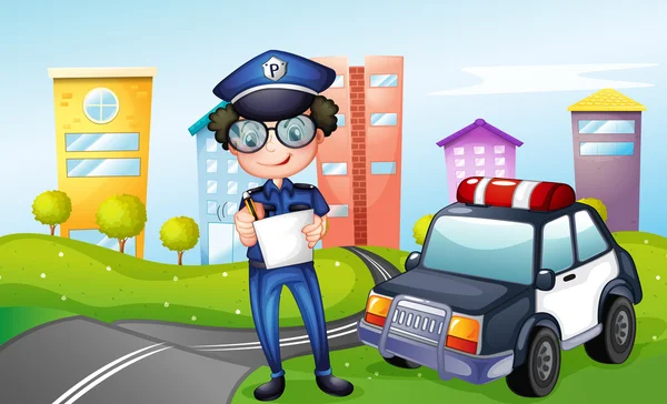 A policeman at the street — Stock Vector