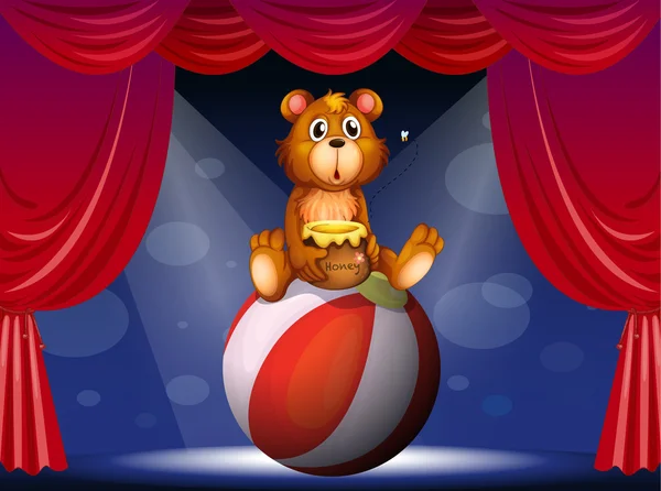 Cirkusová show s medvědem — Stockový vektor