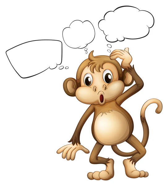 A brown monkey with empty callouts — Stock Vector