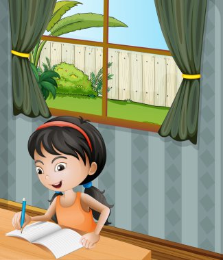 bir kızla bir kafa bandı yazma
