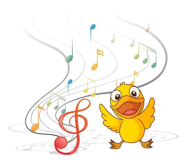 The singing chick — Stock Vector