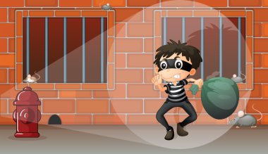 A boy in the jail clipart