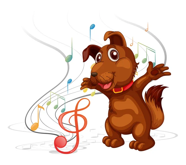 The singing dog — Stock Vector