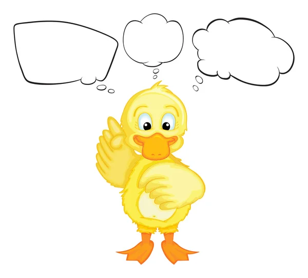 Un canard jaune pensant — Image vectorielle