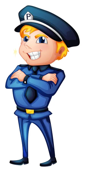 Ein Polizist in kompletter Uniform — Stockvektor