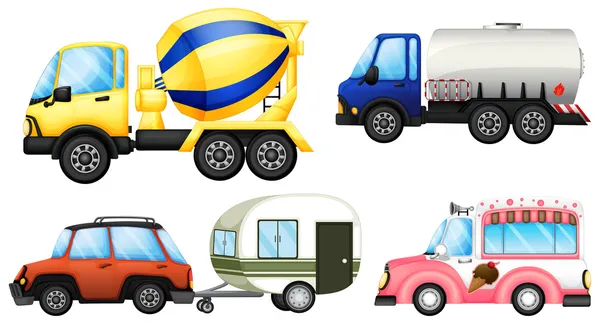 Un conjunto de coches — Vector de stock