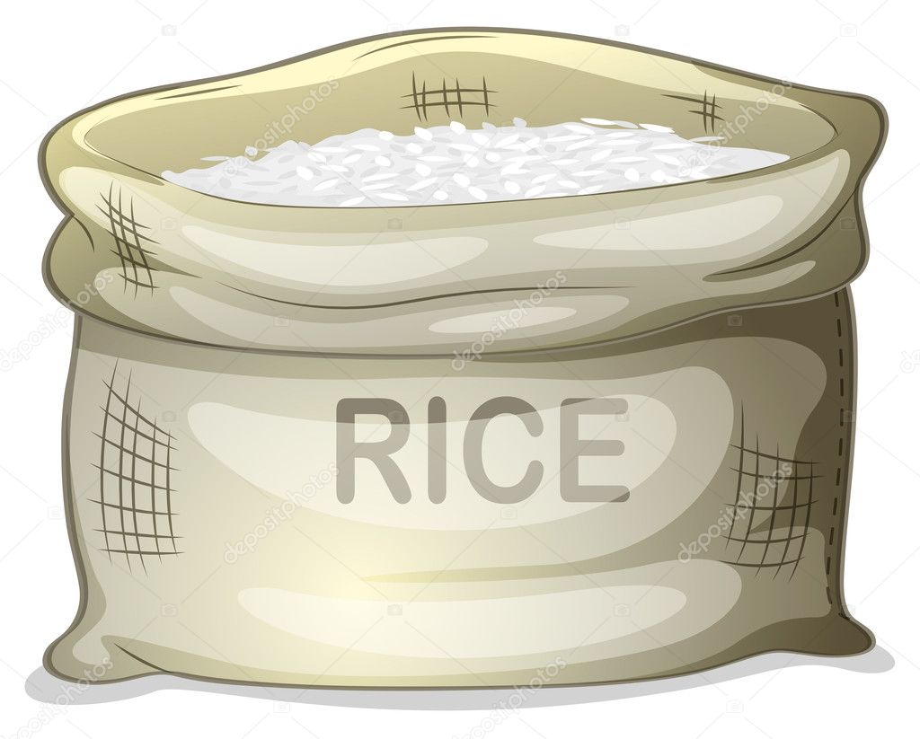 A sack of white rice