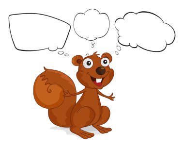 boş belirtme çizgileri ile kahverengi bir sincap