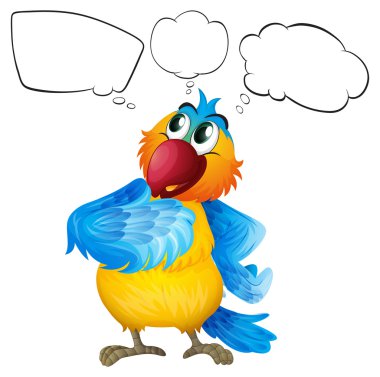 renkli bir kuş ile boş belirtme çizgileri