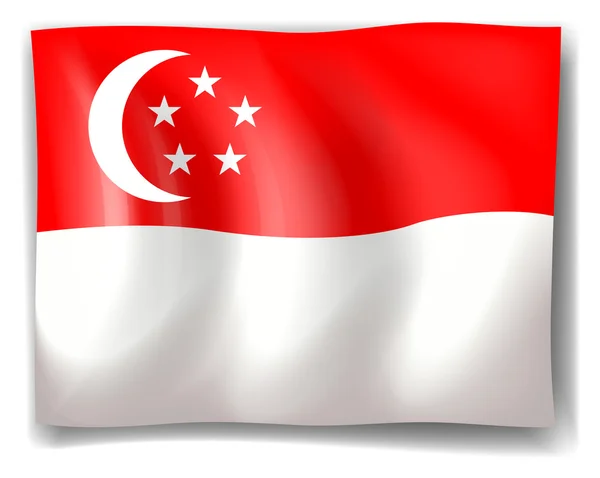 Flagge von Singapore — Stockvektor