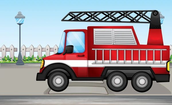 A fire truck at the street — Stock Vector