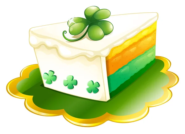 A slice of cake for St. Patrick's Day — Stock Vector