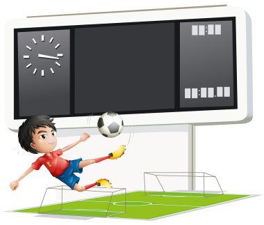 bir futbolcuyla bir çetele ile spor içinde