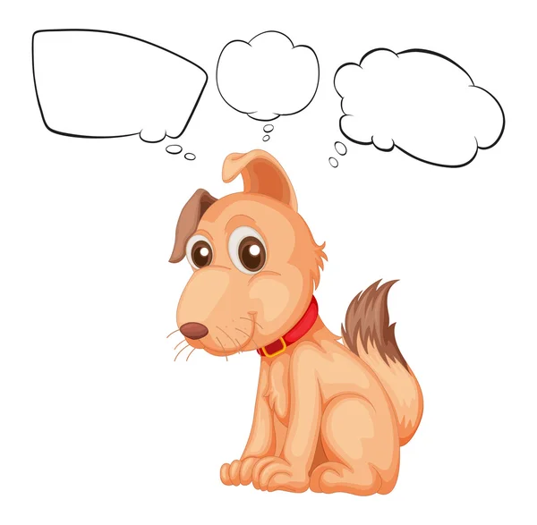Egy vörös kutya-nyakkendő gondolkodás kiskutya — Stock Vector