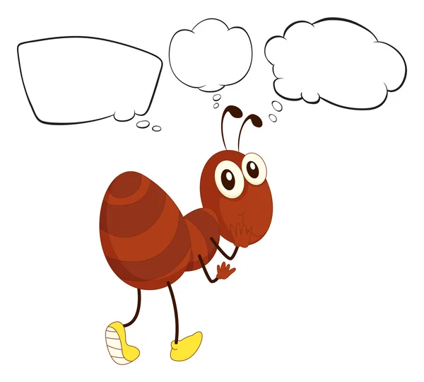 Une fourmi brune aux pensées vides — Image vectorielle