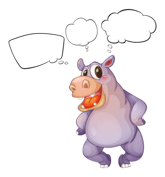 Un hippopotame pensant — Image vectorielle