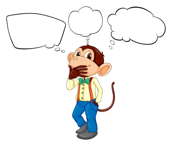 The empty callouts and the male monkey — Stock Vector