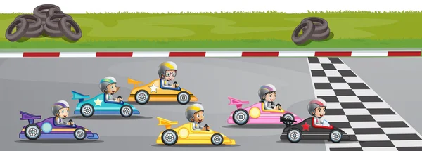Compétition de course automobile — Image vectorielle