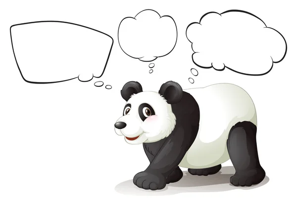 En panda gå med Tom bildtexter — Stock vektor