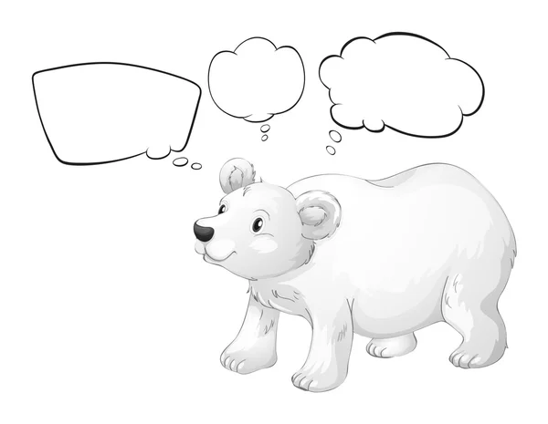 A white polar bear with empty callouts — Stock Vector