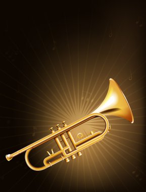 A golden trumpet clipart