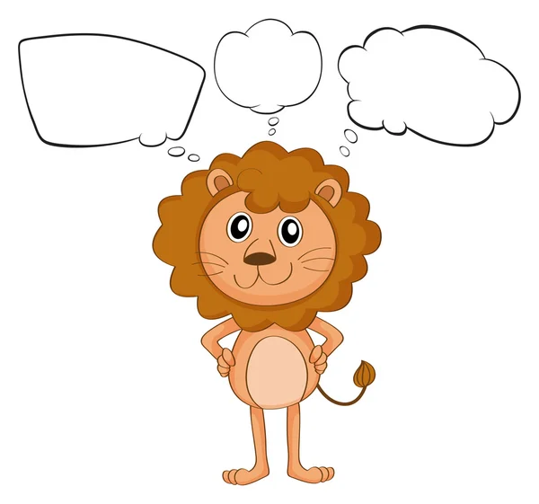 A young lion with empty callouts — Stock Vector