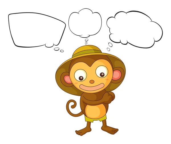 A little monkey with empty callout — Stock Vector