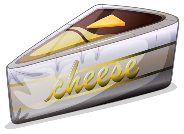 A cheese in a metallic container — Stock Vector