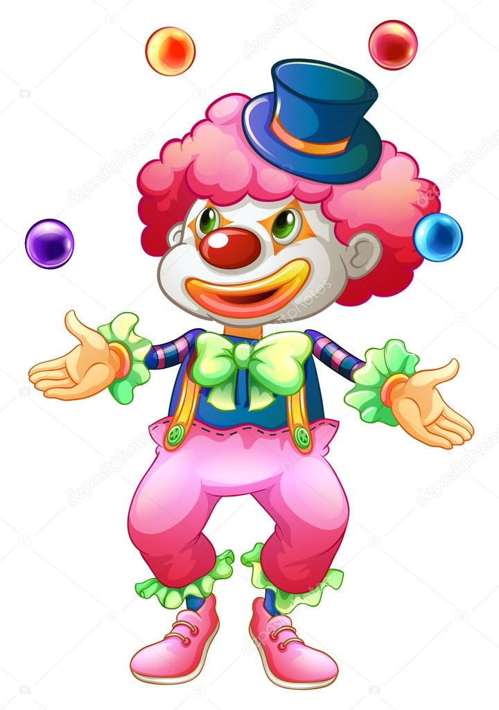 A clown with her balls