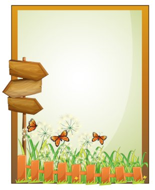 ahşap arrowboards ile çerçevelenmiş bir boş tabela