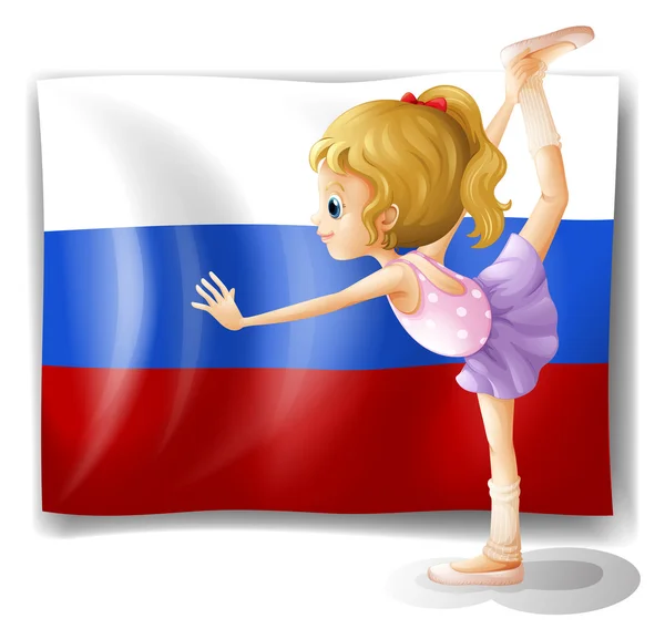 Bandeira da Rússia com um bailarino — Vetor de Stock