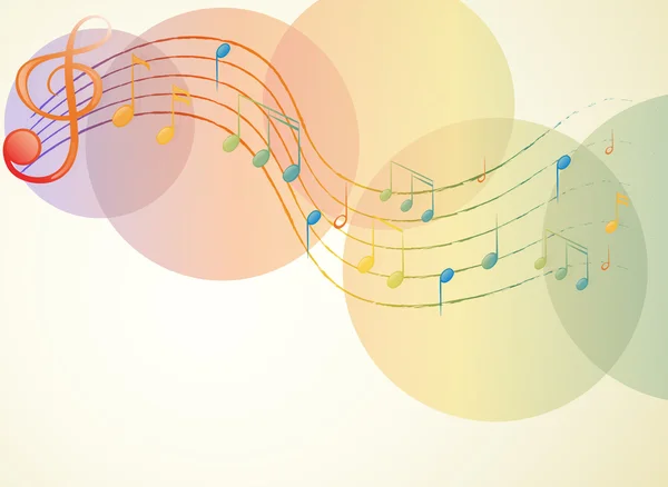 La clave G y las notas musicales — Vector de stock