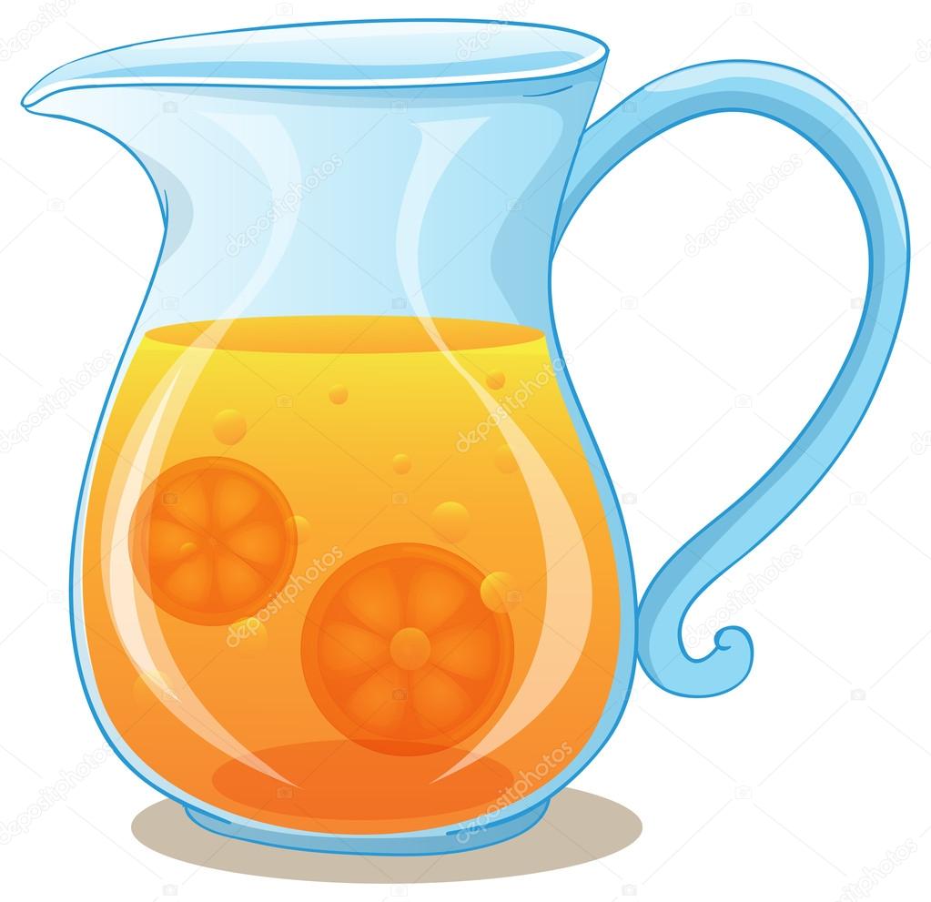 A pitcher of orange juice