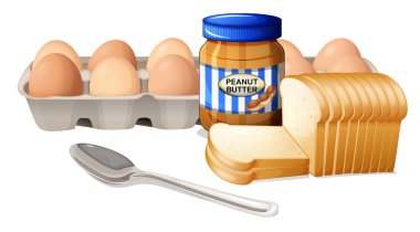 Fıstık ezmesi ve yumurta ile ekmek
