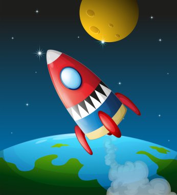 gökyüzünde bir uzay aracı