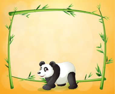 bir panda ve boş yeşil çerçeve